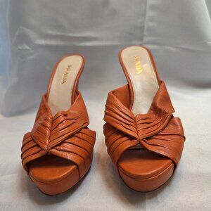 Prada Orange Leather Heel